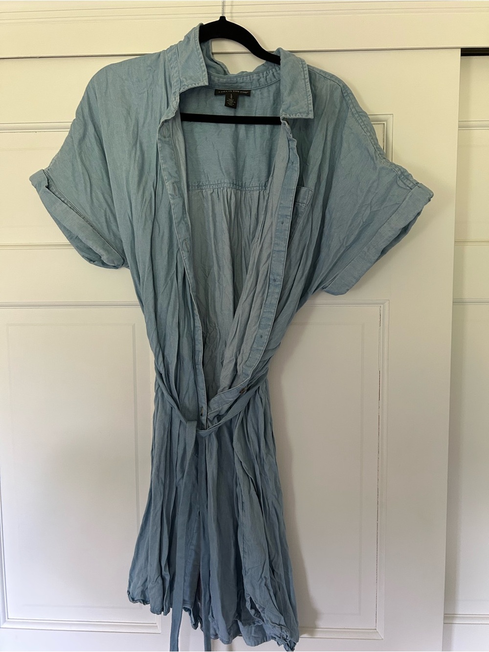 A Pea in the Pod Light Blue Maternity Shirt